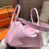 Hermes X9 Mauve Sylvestre TC Leather Lindy 26CM Silver Hardware