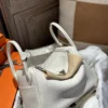 Handmade Hermes M4 Gris Pale TC Leather Lindy Bag 30CM Silver Hardware