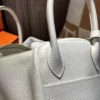 Handmade Hermes M4 Gris Pale TC Leather Lindy Bag 30CM Silver Hardware