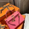 Canada Toronto Hermes 8W Rose Azalee Mini Kelly 19CM Epsom Leather Gold Hardware