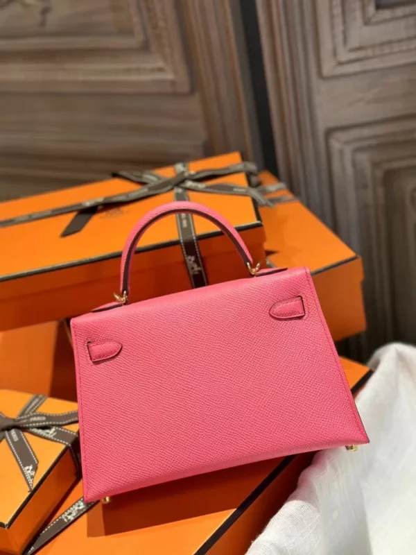 Canada Toronto Hermes 8W Rose Azalee Mini Kelly 19CM Epsom Leather Gold Hardware