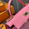 Canada Toronto Hermes 8W Rose Azalee Mini Kelly 19CM Epsom Leather Gold Hardware