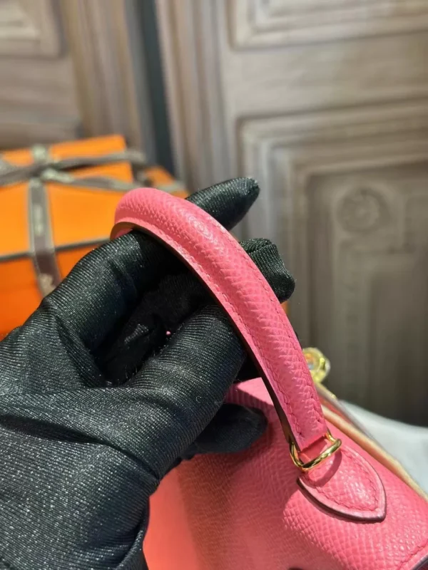 Canada Toronto Hermes 8W Rose Azalee Mini Kelly 19CM Epsom Leather Gold Hardware