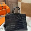 Hermes Matte Crocodile Birkin 25CM Sellier 89 Noir Silver Hardware