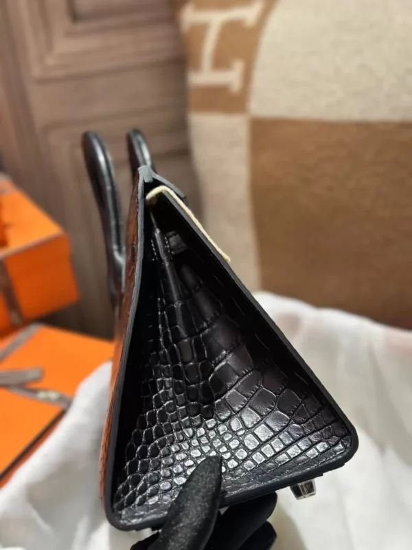 Hermes Matte Crocodile Birkin 25CM Sellier 89 Noir Silver Hardware