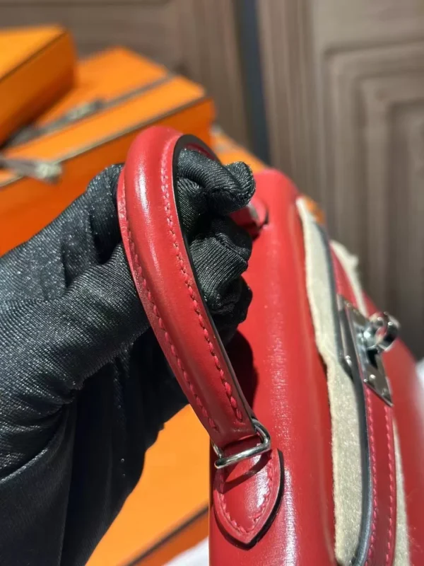 Hermes Boutique Box Leather Mini Kelly 19CM B5 Ruby Gold Hardware