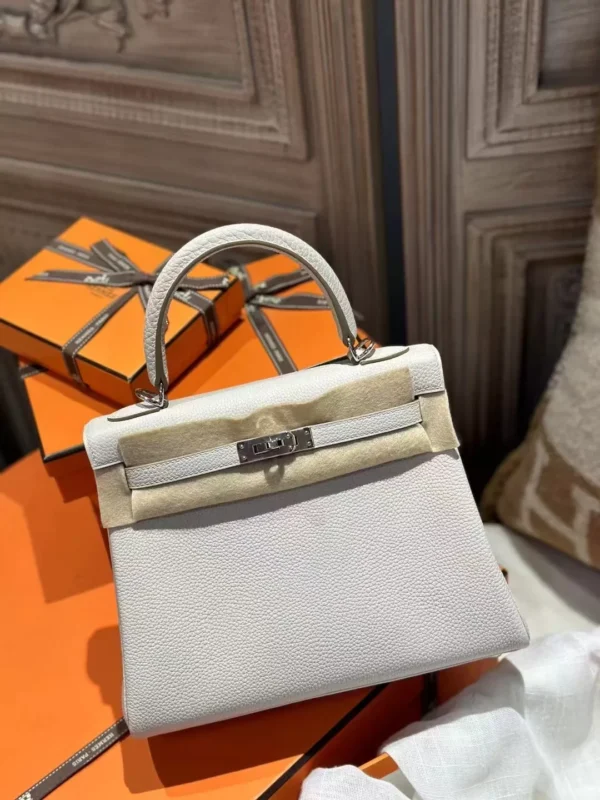 UK London Hermes 8L Beton Togo Leather Kelly 25CM Silver Hardware