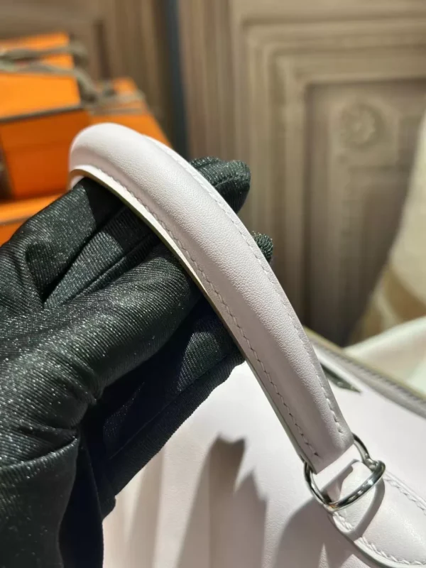Full Handmade Hermes Swift Leather Kelly 25CM 09 Mauve Pale Silver Hardware