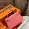 USA Los Angeles Hermes Mini Kelly 19CM K4 Rose D’ete Chevre Leather Silver Hardware