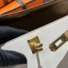 Handmade Hermes 10 Craie / 4B Biscuit Swift Kelly Pochette 22CM Gold Hardware