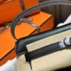 Handmade Hermes 89 Noir Swift Leather Kelly Moove Waist Bag Silver Hardware
