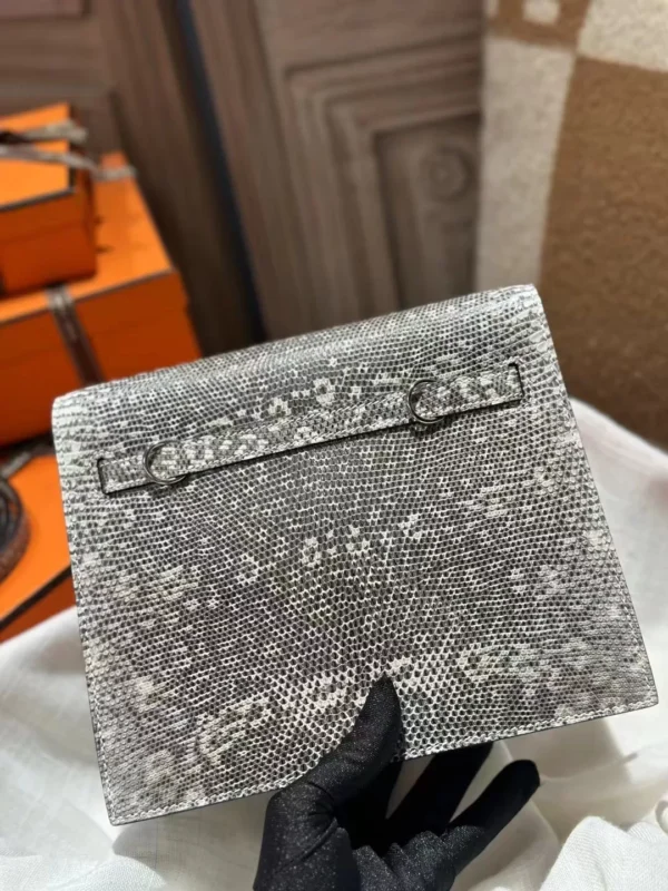 UK London 1B Ombre Lizard Leather Kelly Danse 22CM Silver Hardware