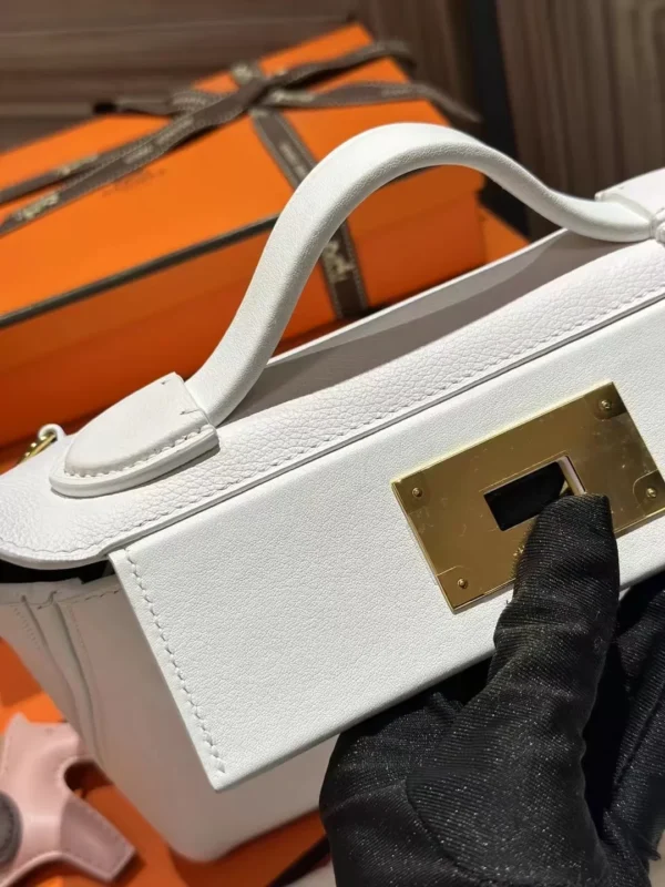 Hot Sale 01 Blanc Evercolor Kelly 2424 Mini 21CM Gold Hardware