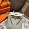 Canada Toronto 80 Gris Pearl Kelly Ado Backpack Evercolor Leather Gold Hardware