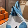 Hermes Birkin 30CM Blue Jean Togo Leather / Canvas Silver Hardware