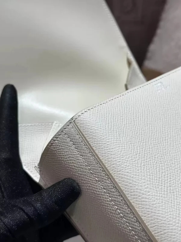 New Arrival Hermes Epsom Leather Della Mini 19CM 10 Craie Silver Hardware
