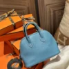 Handmade Hermes Bolide Mini 18CM Evercolor D2 Blue Jean Silver Hardware
