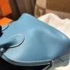 Handmade Hermes Bolide Mini 18CM Evercolor D2 Blue Jean Silver Hardware