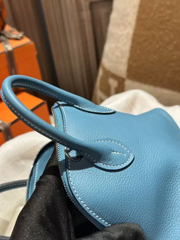 Handmade Hermes Bolide Mini 18CM Evercolor D2 Blue Jean Silver Hardware