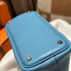 Handmade Hermes Bolide Mini 18CM Evercolor D2 Blue Jean Silver Hardware