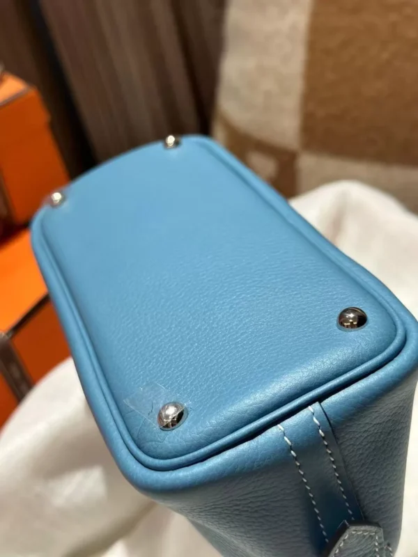 Handmade Hermes Bolide Mini 18CM Evercolor D2 Blue Jean Silver Hardware