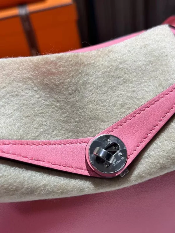 Full Handmade Hermes Mini Lindy 20CM Swift Leather K4 Rose D’ete Silver Hardware