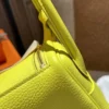 Handmade Hermes 9R Lime TC Leather Mini Lindy Bag Gold Hardware