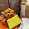 UK London Hermes Mini Kelly 19CM Chevre Leather 9R Lime Gold Hardware