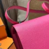 Hermes 90 Framboise Epsom Constance 19CM Crocodile Skin Buckle