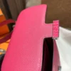 Hermes 90 Framboise Epsom Constance 19CM Crocodile Skin Buckle