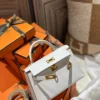 Taiwan Hermes Mini Kelly 19CM Epsom Leather M4 Gris Pale Gold Hardware