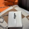 Special Order Hermes Verrou Mini 17CM 8L Beton Chevre / Matte Crocodile Silver Hardware