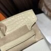 New Hermes Birkin Touch 25CM Togo 0T Mushroom/ Matte Crocodile Y1 Vanille Silver Hardware