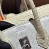 New Hermes Birkin Touch 25CM Togo 0T Mushroom/ Matte Crocodile Y1 Vanille Silver Hardware