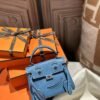 Taiwan Hermes Kelly Doll 16CM Swift Leather Blue Jean Silver Hardware