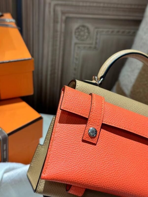 Russia Hermes Epsom Kelly Doll Picto 4B Biscuit / 0F Blue Frida/ 0E Rose Texas Silver Hardware