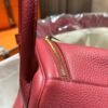 USA New York Hermes Lindy 26CM TC Leather K1 Rouge Grenate Gold Hardware