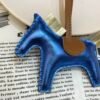 New 187 Factory Rodeo Bag Charms Nebula Lambskin Blue / Gold