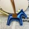 New 187 Factory Rodeo Bag Charms Nebula Lambskin Blue / Gold
