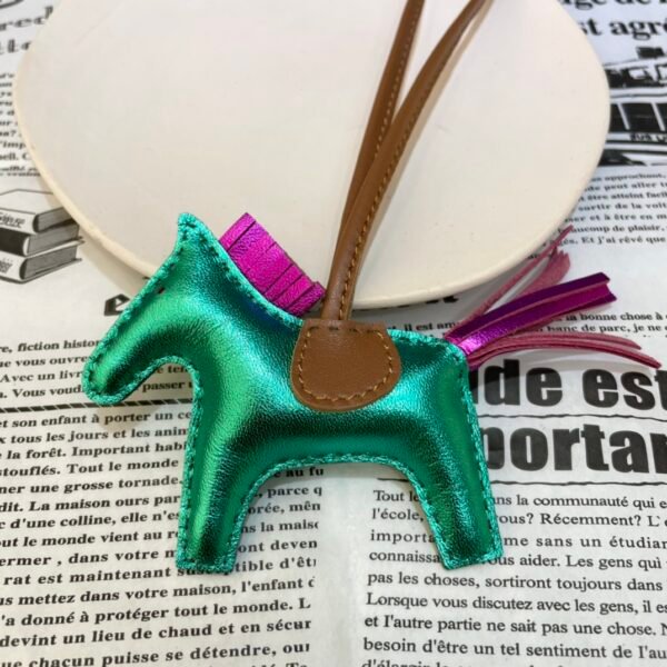 Full Handmade 187 Factory Lambskin Rodeo Bag Charms Nebula Green / Nebula Rose