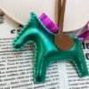 Full Handmade 187 Factory Lambskin Rodeo Bag Charms Nebula Green / Nebula Rose
