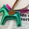 Full Handmade 187 Factory Lambskin Rodeo Bag Charms Nebula Green / Nebula Rose
