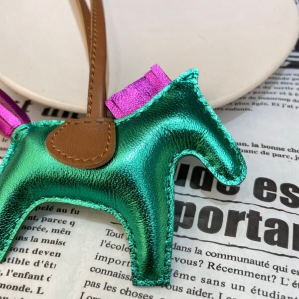 Full Handmade 187 Factory Lambskin Rodeo Bag Charms Nebula Green / Nebula Rose