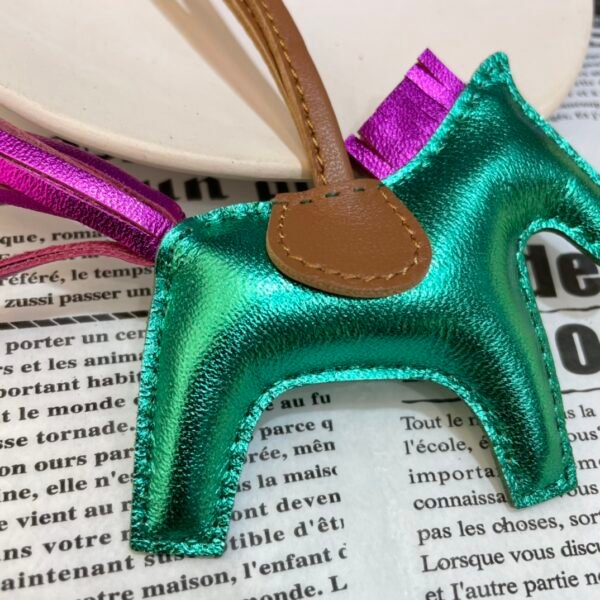 Full Handmade 187 Factory Lambskin Rodeo Bag Charms Nebula Green / Nebula Rose
