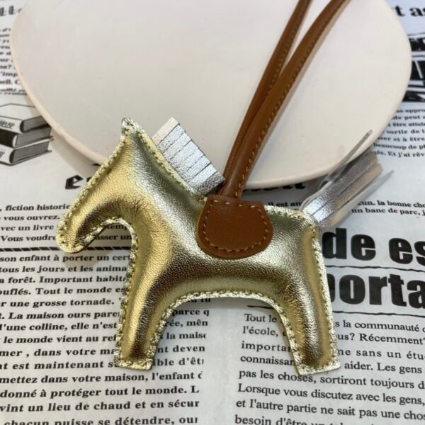 Australia Sydney 187 Factory Rodeo Bag Charm Gold / Silver Lambskin