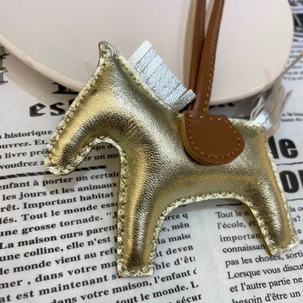 Australia Sydney 187 Factory Rodeo Bag Charm Gold / Silver Lambskin