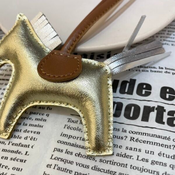 Australia Sydney 187 Factory Rodeo Bag Charm Gold / Silver Lambskin