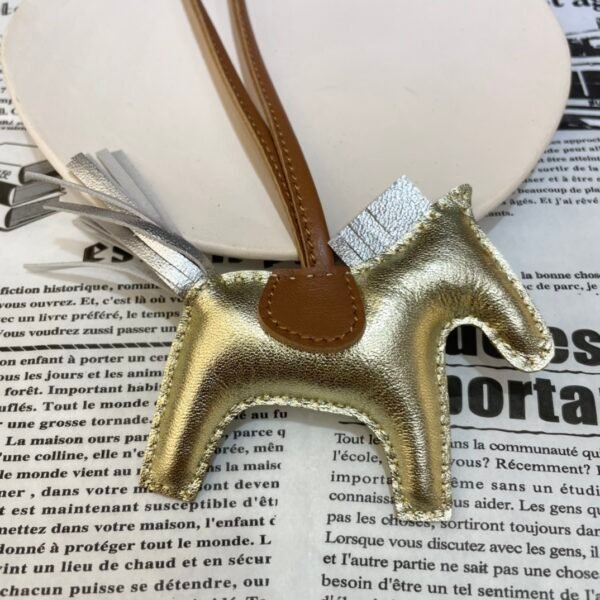Australia Sydney 187 Factory Rodeo Bag Charm Gold / Silver Lambskin