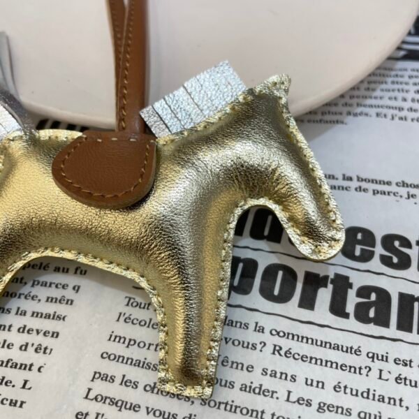 Australia Sydney 187 Factory Rodeo Bag Charm Gold / Silver Lambskin