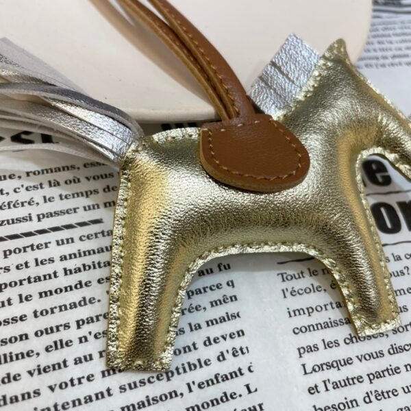 Australia Sydney 187 Factory Rodeo Bag Charm Gold / Silver Lambskin